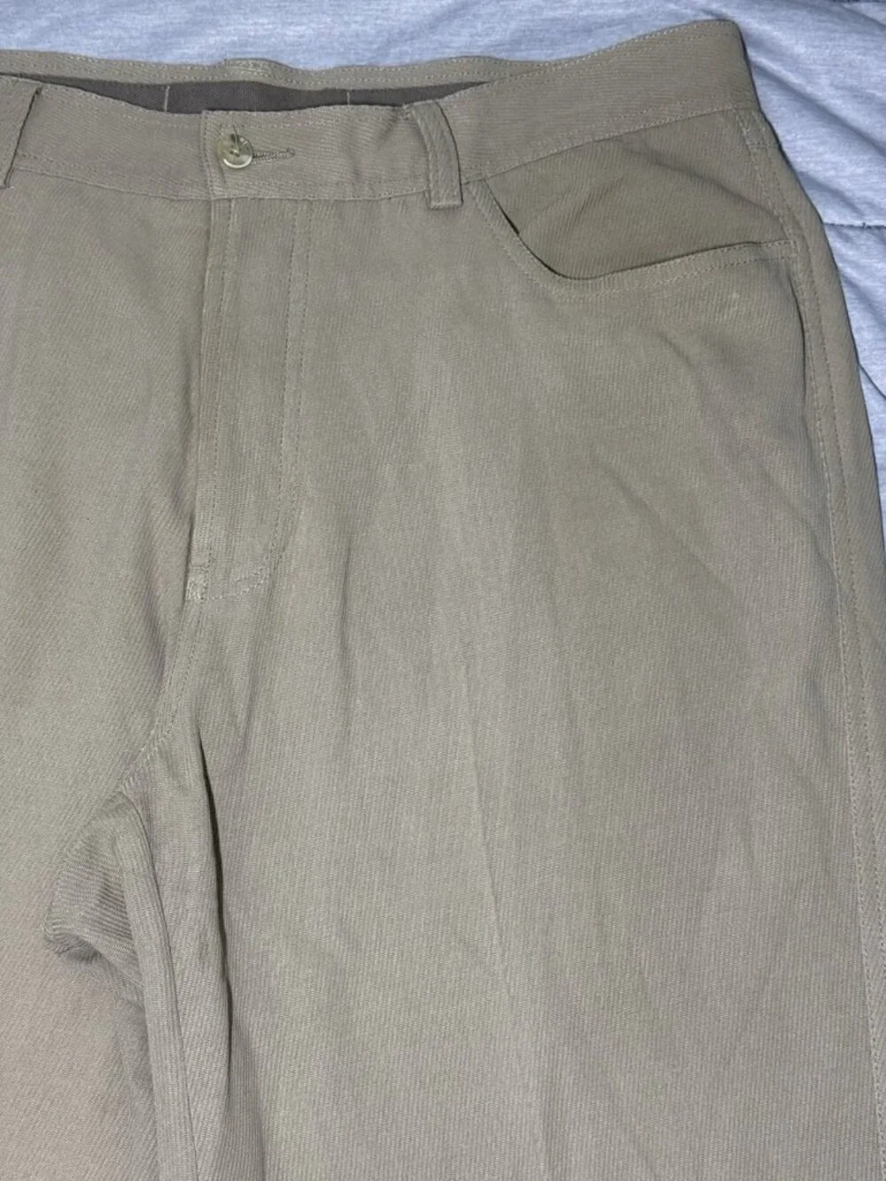 Tommy Bahama Pants Mens Size 34 Browm Silk Blend Flat Front Chino Trousers Dress